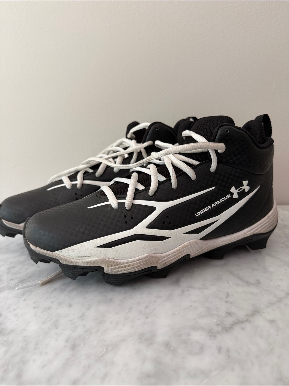 Under Armour Kids Black and White Sport Cleats